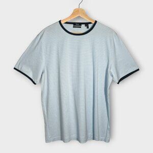 🦜 Theory Stripe Short Sleeve Ringer T-Shirt XL Slim Fit